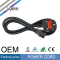 SIPU cable de alimentación trenzado de PVC 6.8mm OD negro ac cable de alimentación